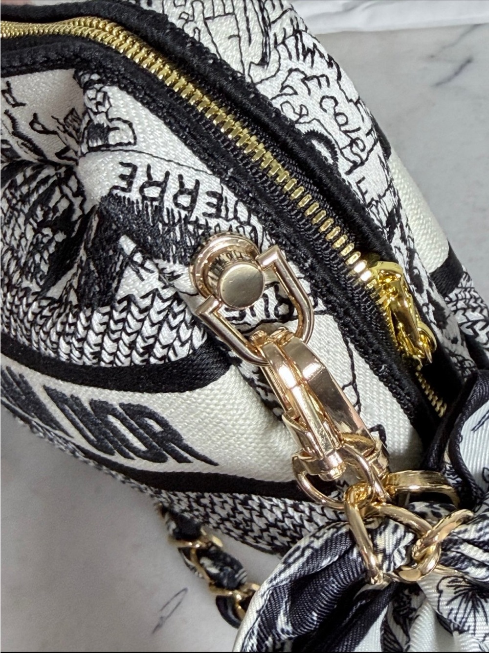 Dior Black and White Christian Dior Logo Crossbody Bag - Picture 8 of 8